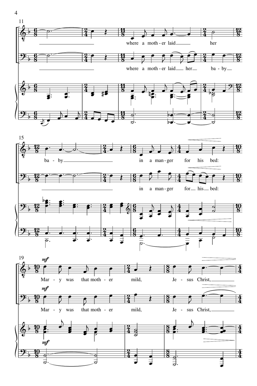 Once in Royal David's City/Hark! The Herald Angels Sing 4-Part scores gallery preview page 4
