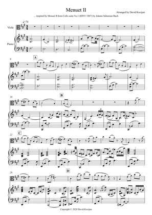Menuet II - EASY (viola & piano)
