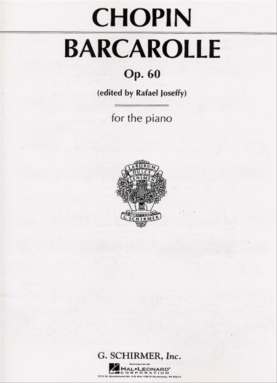 Barcarolle, Op. 60 In F# Major Piano Solo scores gallery preview page 1
