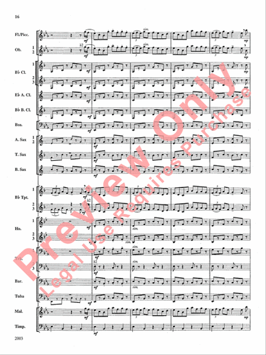 A Percy Grainger Suite Concert Band scores gallery preview page 17