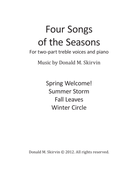 Four Songs of the Seasons (Two-Part Treble Voices) image number null