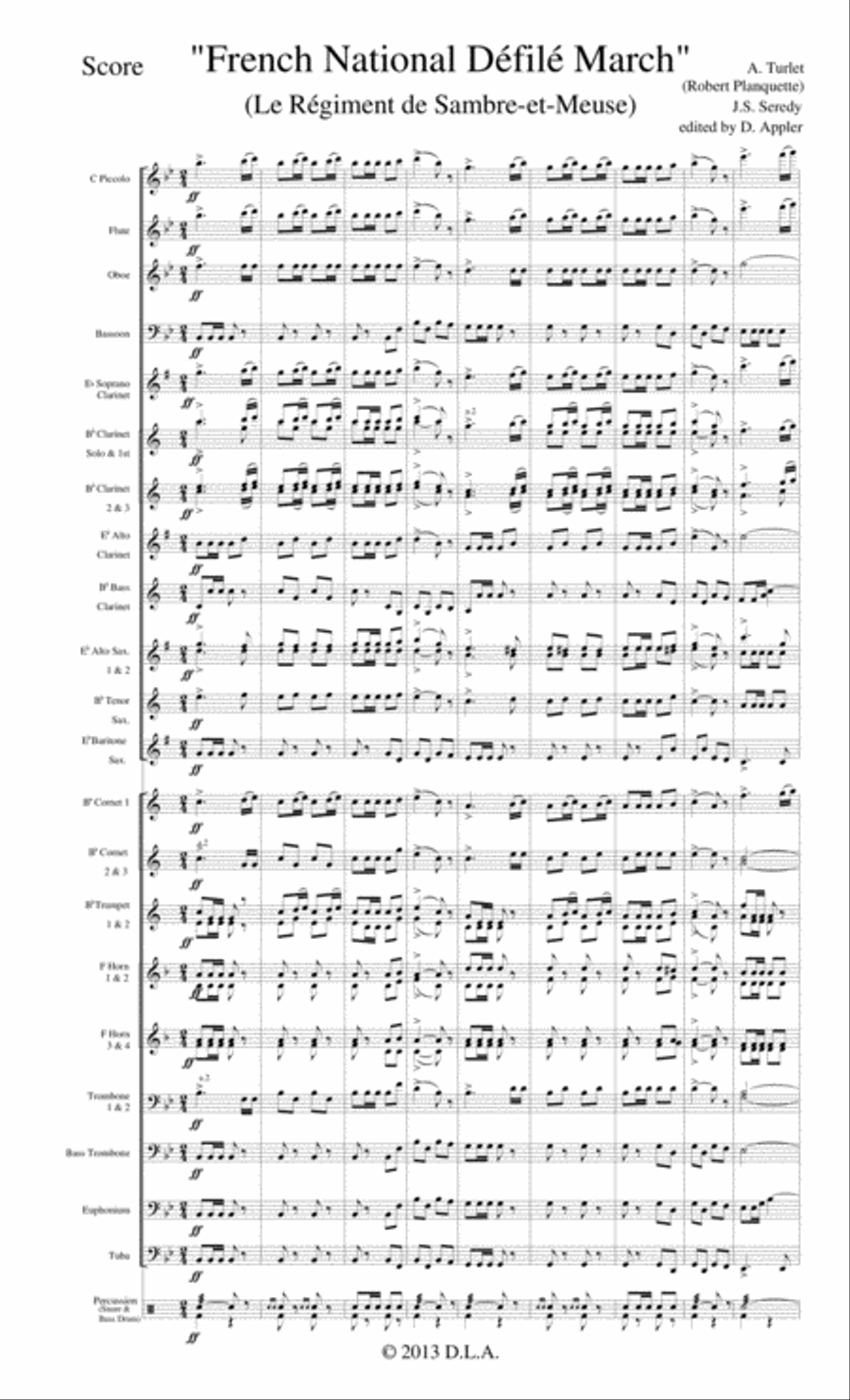 French National Defile (score only) Concert Band scores gallery preview page 2