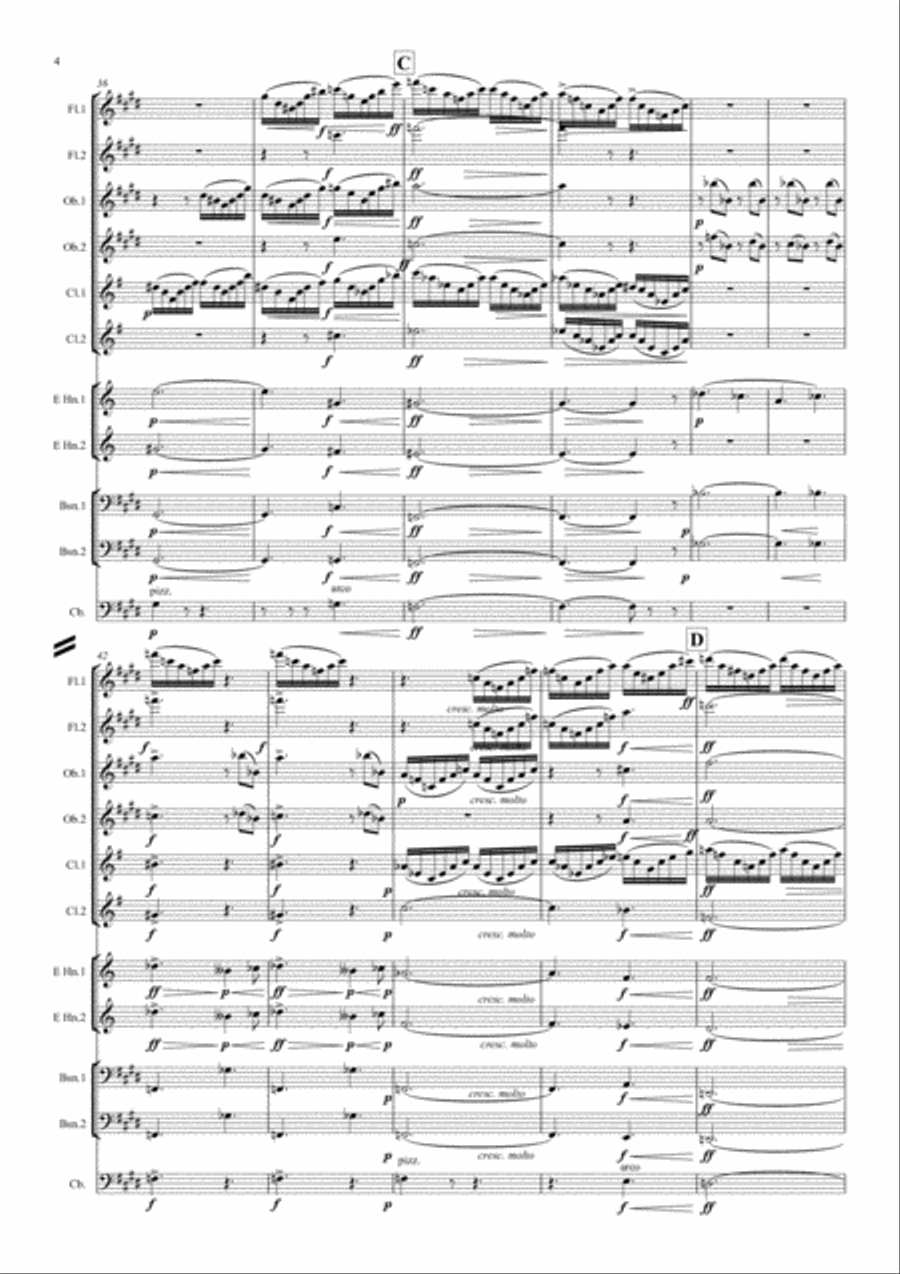 Grieg: Peer Gynt Suite No.1 Op.46 Mvt.1 Morning Mood (Original Key) - symphonic wind ensemble Large Ensemble scores gallery preview page 4