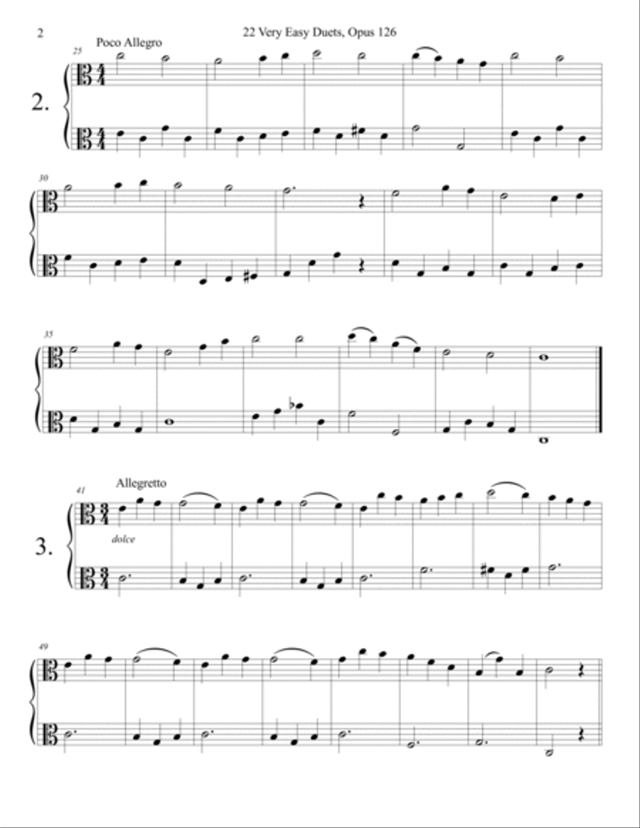 Sebastian Lee 22 Easy Duets Op. 126 for Two Violas String Duet scores gallery preview page 2