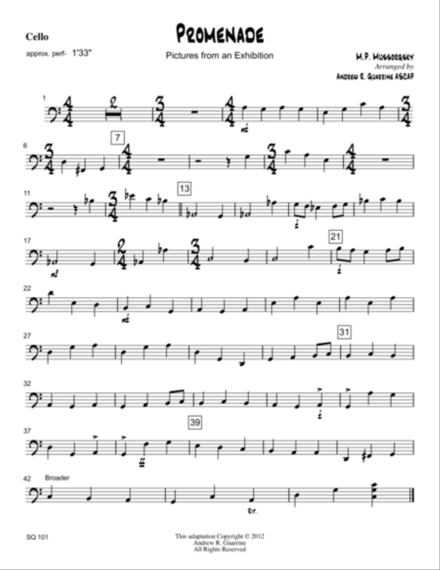 Promenade String Quartet scores gallery preview page 1