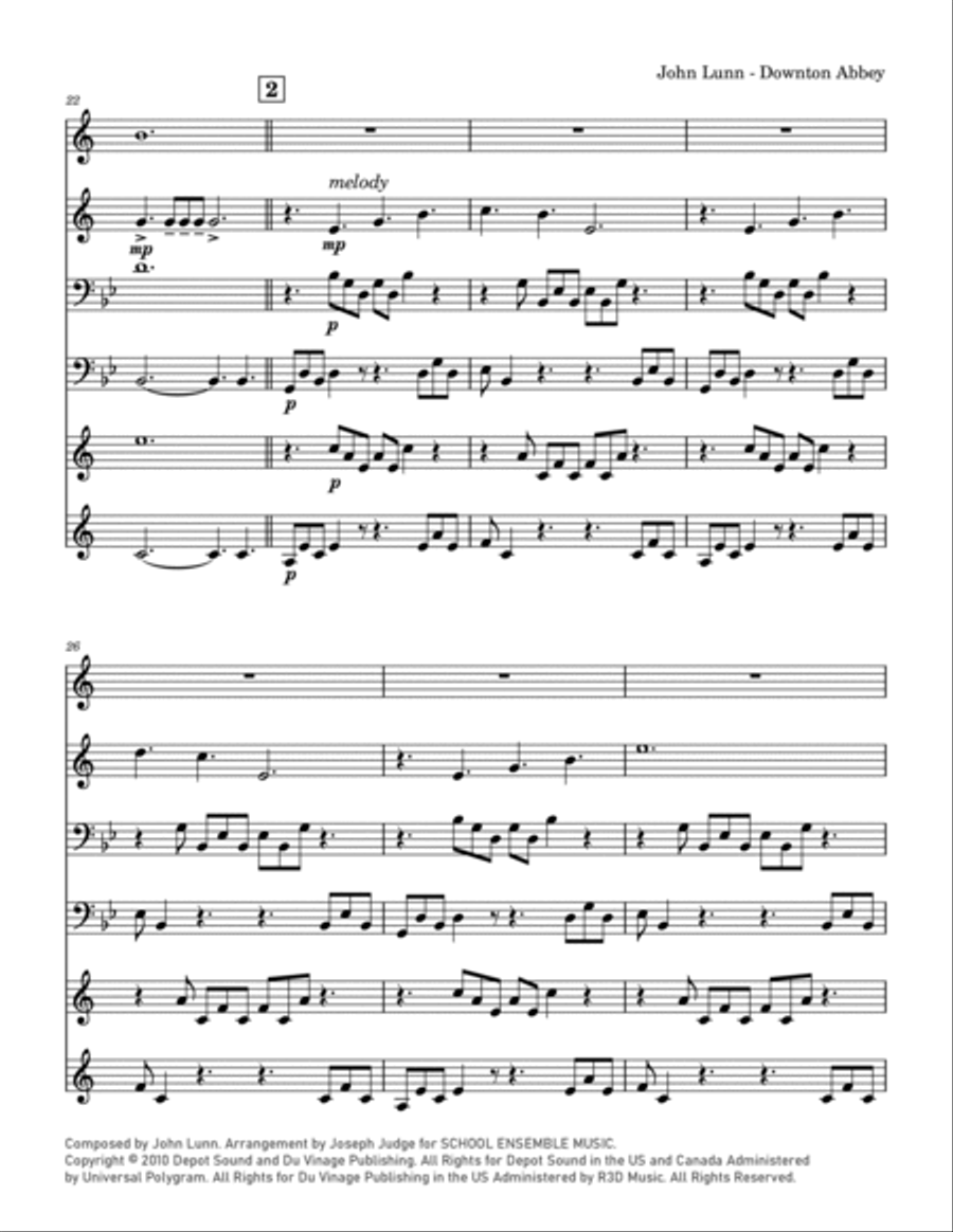 Downton Abbey (theme) Downton Abbey (theme) Chamber Music scores gallery preview page 4