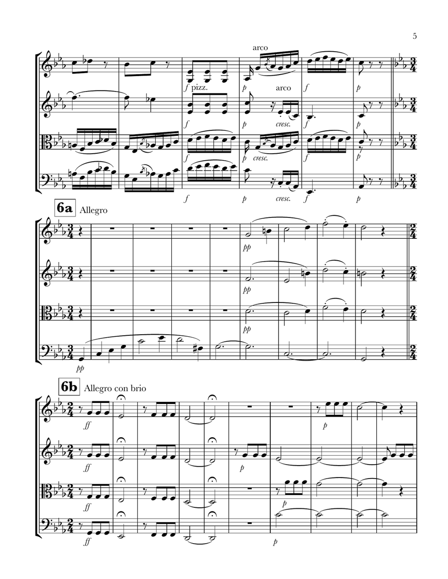 The Three Little Pigs Answer Beethoven Five for String Quartet String Quartet scores gallery preview page 6