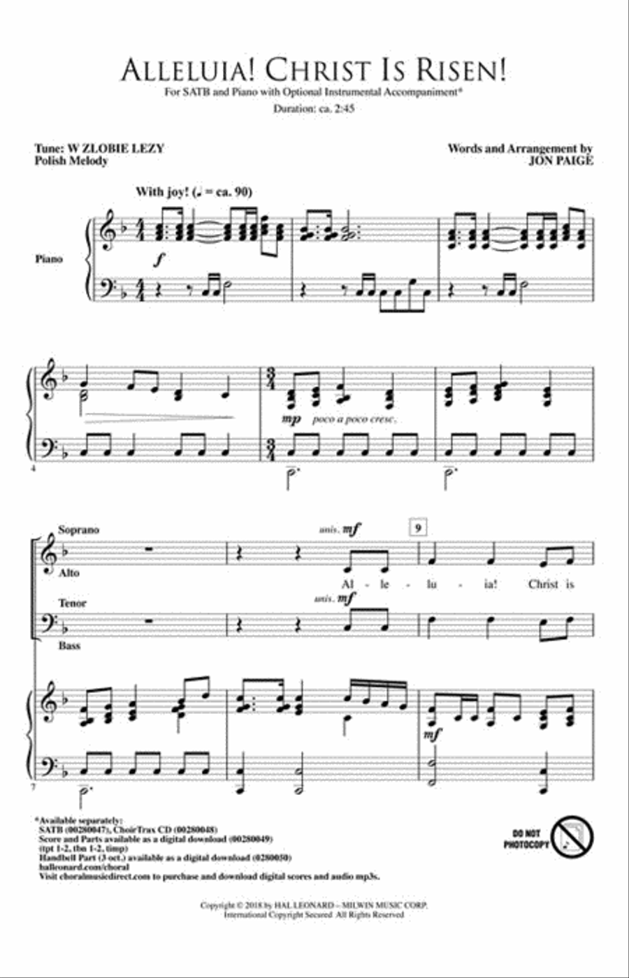 Alleluia! Christ Is Risen! 4-Part scores gallery preview page 2
