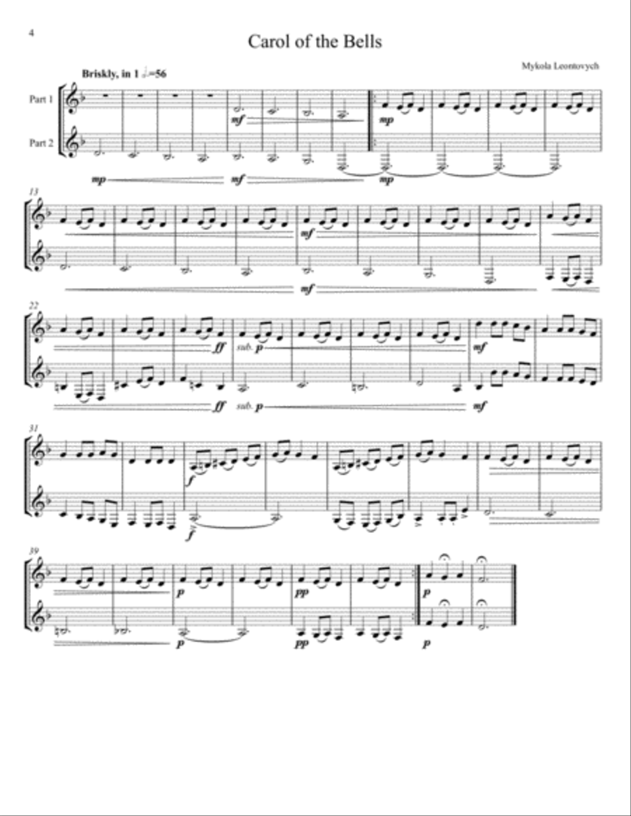 Twenty-One Christmas Carols for Flexible Brass Duet - F Horn Brass Duet scores gallery preview page 4