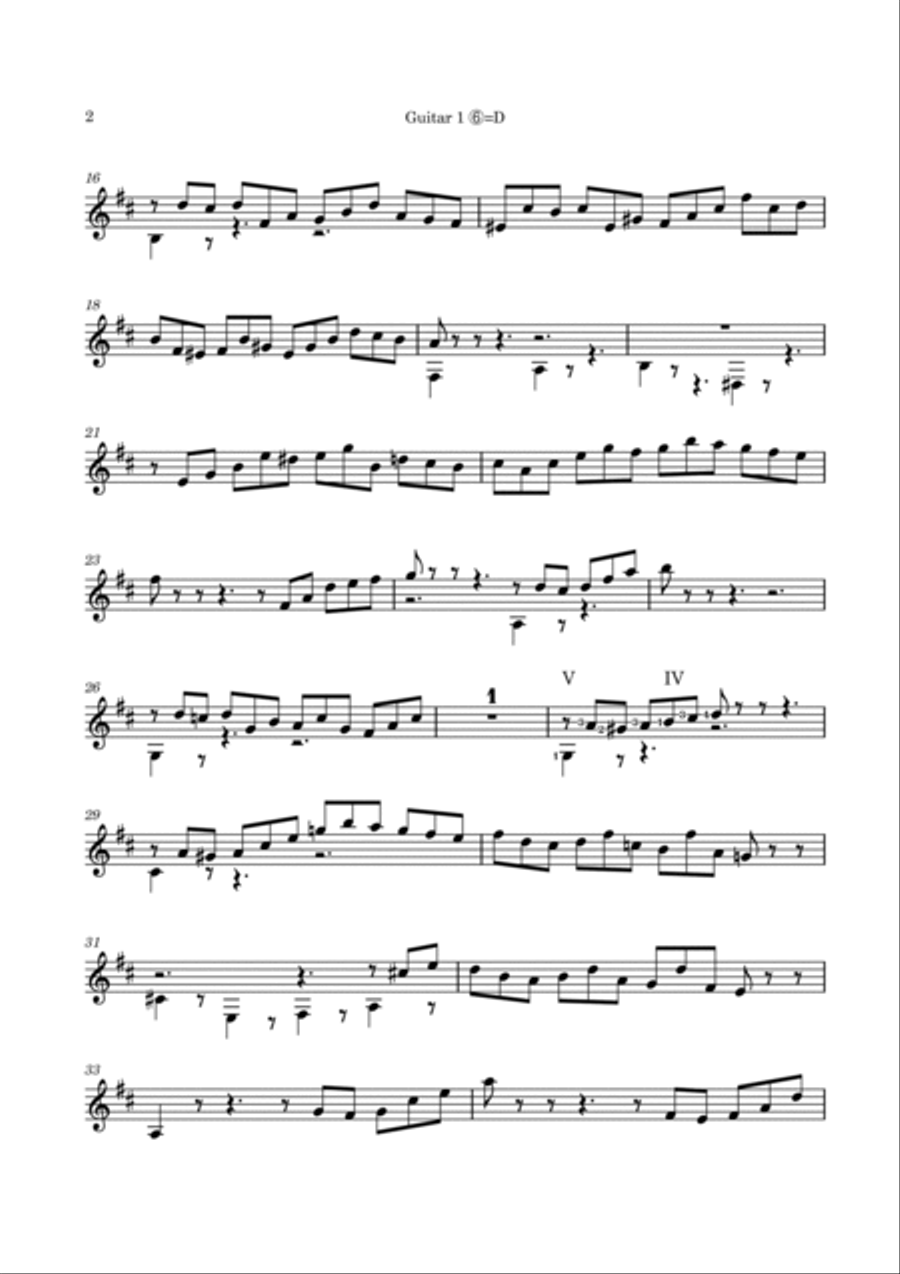 Prelude from Bach BWV998 for 2 guitars Classical Guitar scores gallery preview page 5