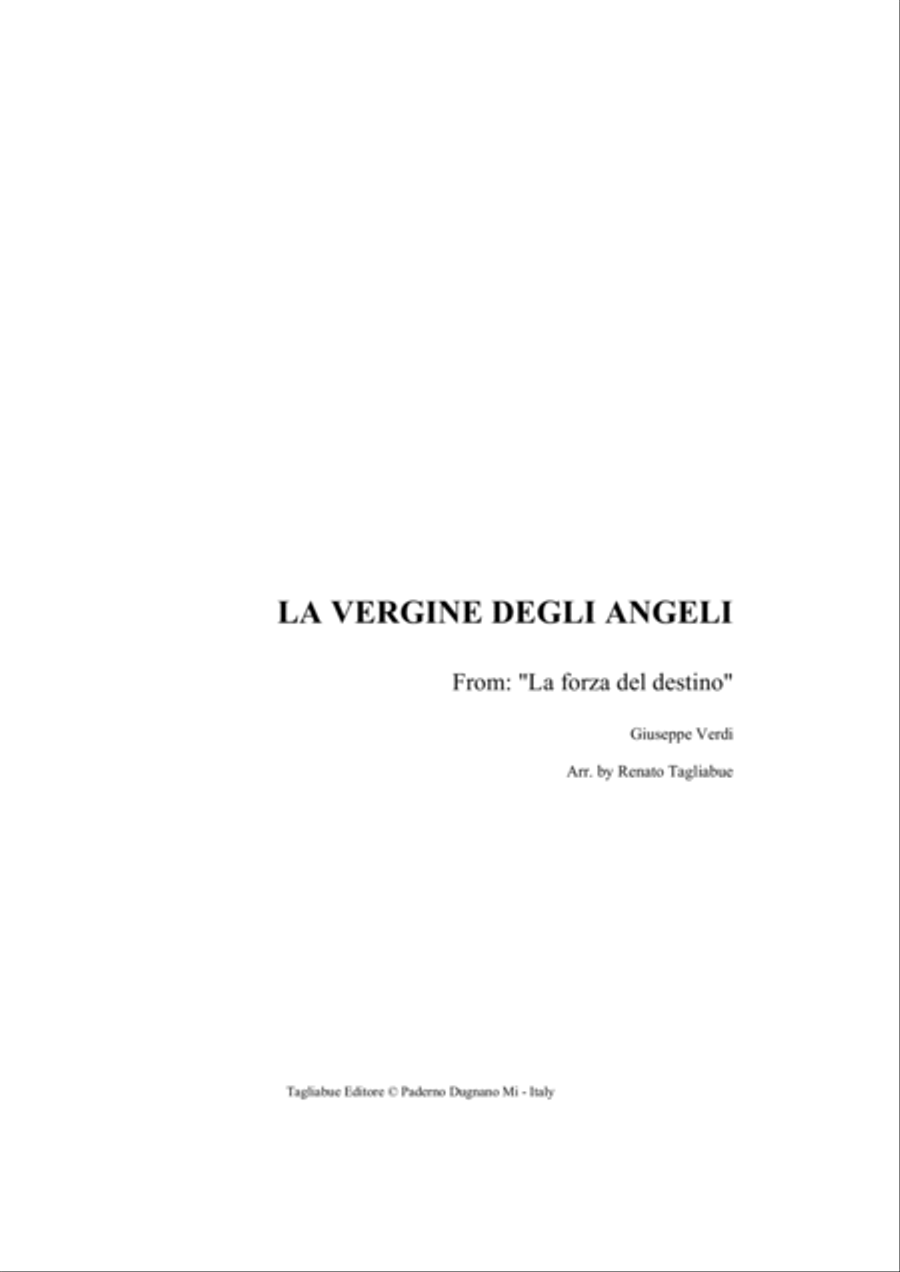 LA VERGINE DEGLI ANGELI - Arr. for Organ 3 staff Organ Solo scores gallery preview page 1