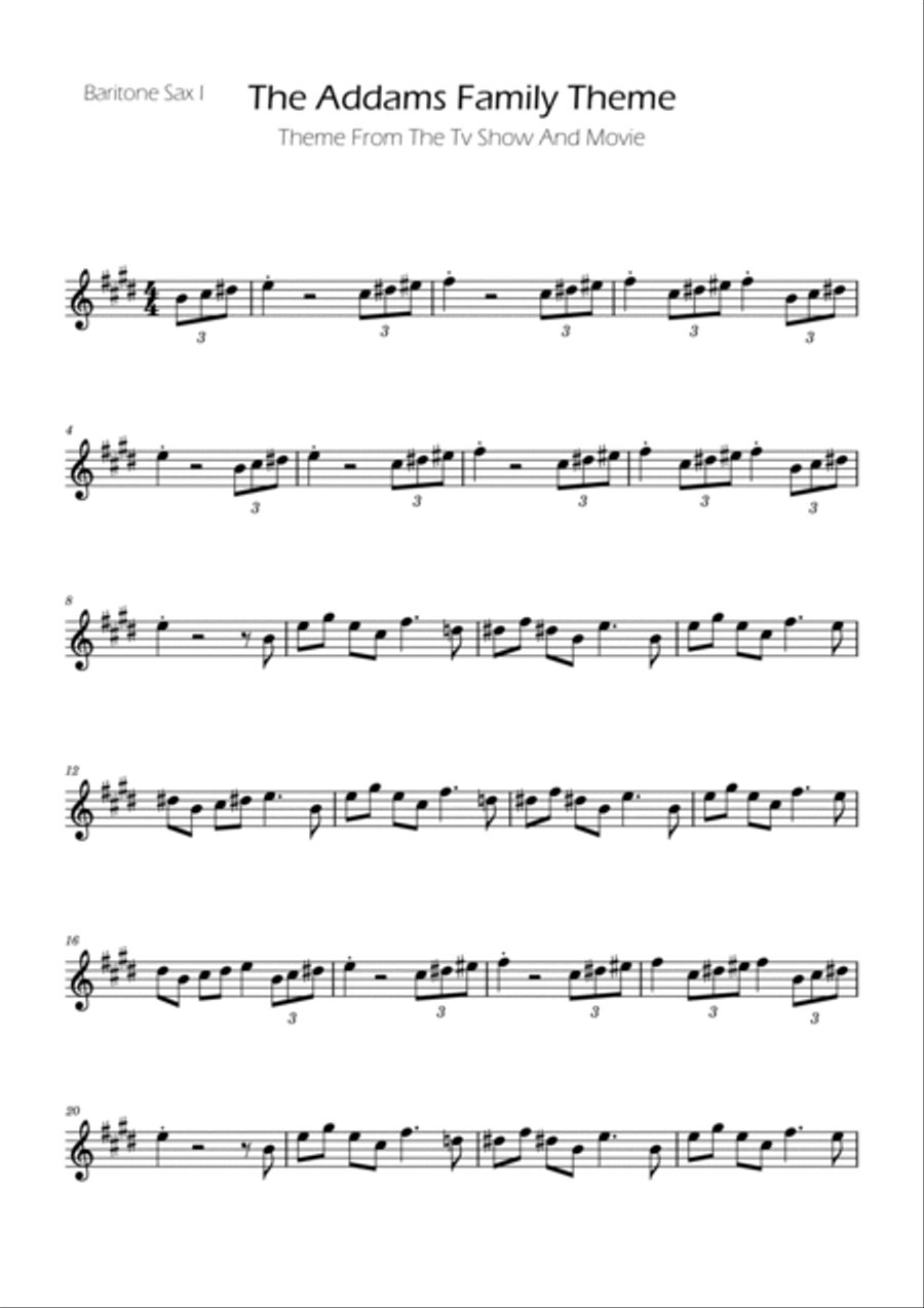 Addams Family Theme Woodwind Duet scores gallery preview page 3
