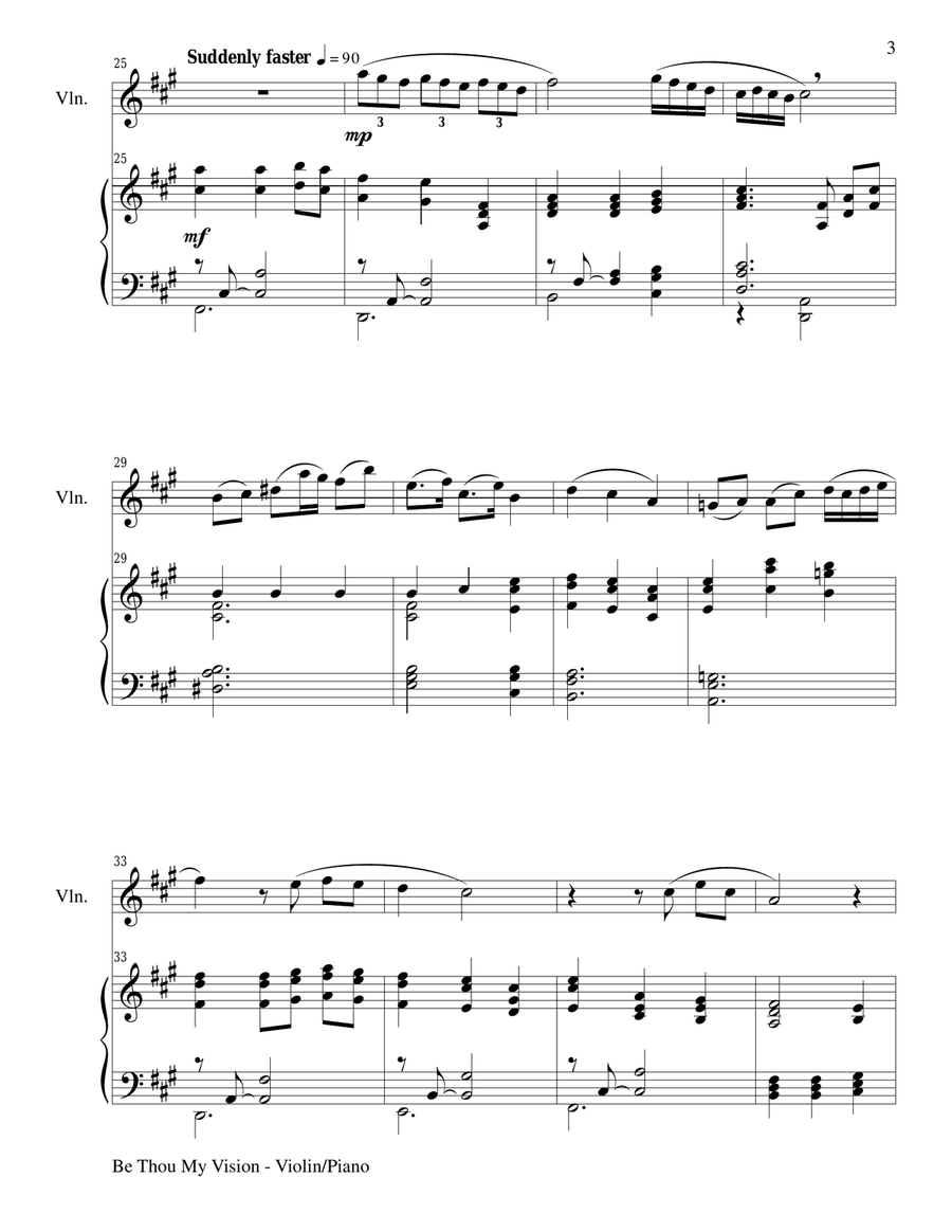 BE THOU MY VISION (Duet – Violin and Piano/Score and Parts) Violin scores gallery preview page 3