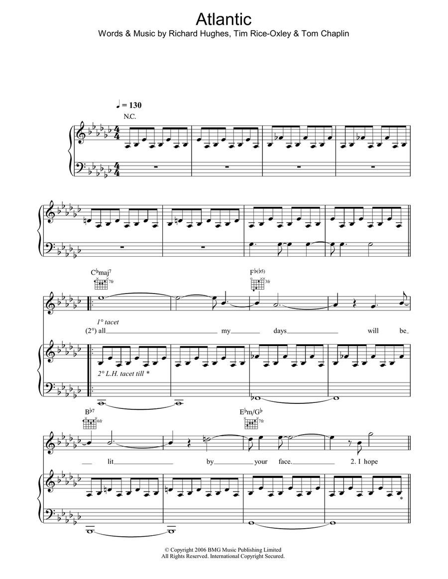 Atlantic Piano, Vocal, Guitar scores gallery preview page 1