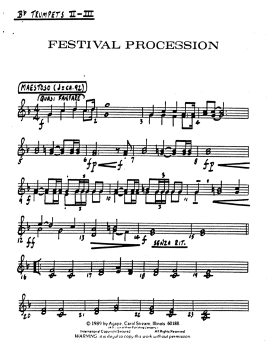 Festival Procession Trumpet scores gallery preview page 5