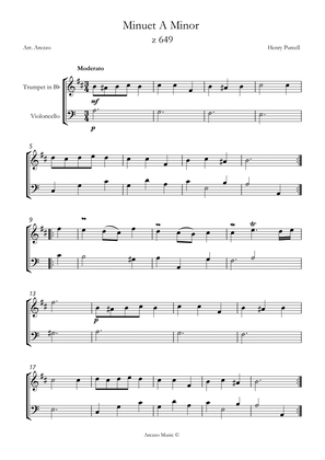 purcel minuet z 649 Trumpet and Cello sheet music