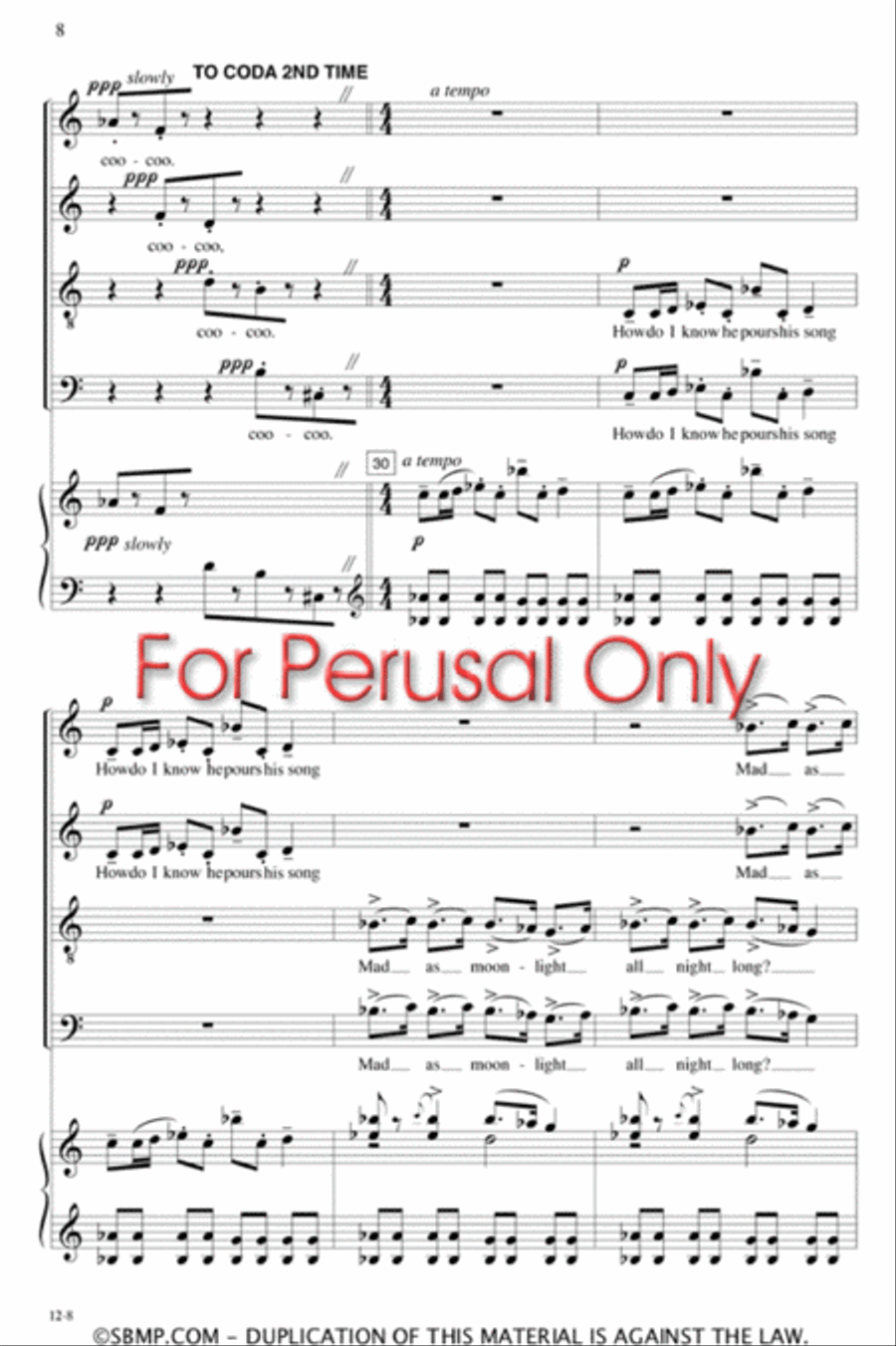 I Know A Bird - SATB Octavo 4-Part scores gallery preview page 7