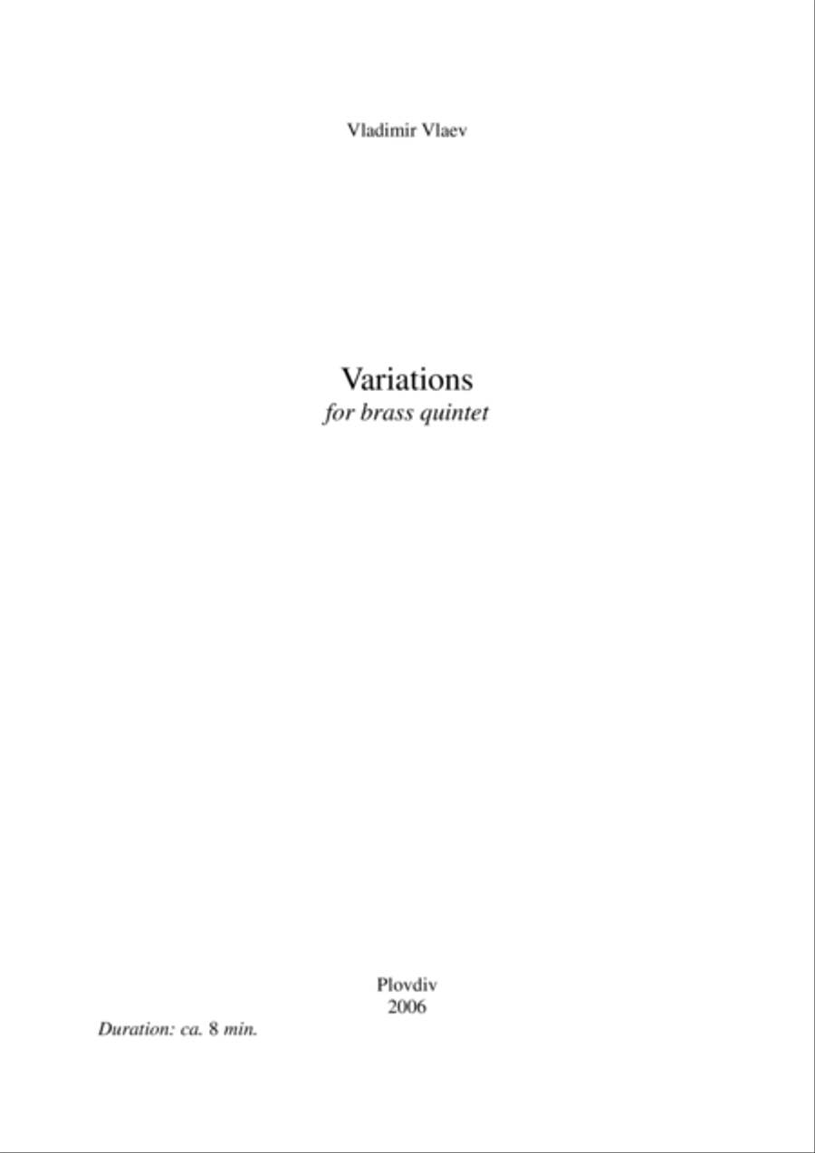 Variations for brass quintet Brass Quintet scores gallery preview page 2