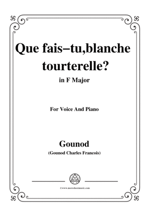 Book cover for Gounod-Que fais tu,blanche tourterelle,from 'Roméo et Juliette',in F Major,for Voice and Piano