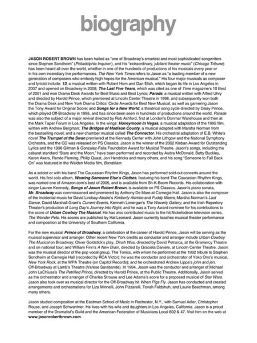 Jason Robert Brown Plays Jason Robert Brown Voice scores gallery preview page 4