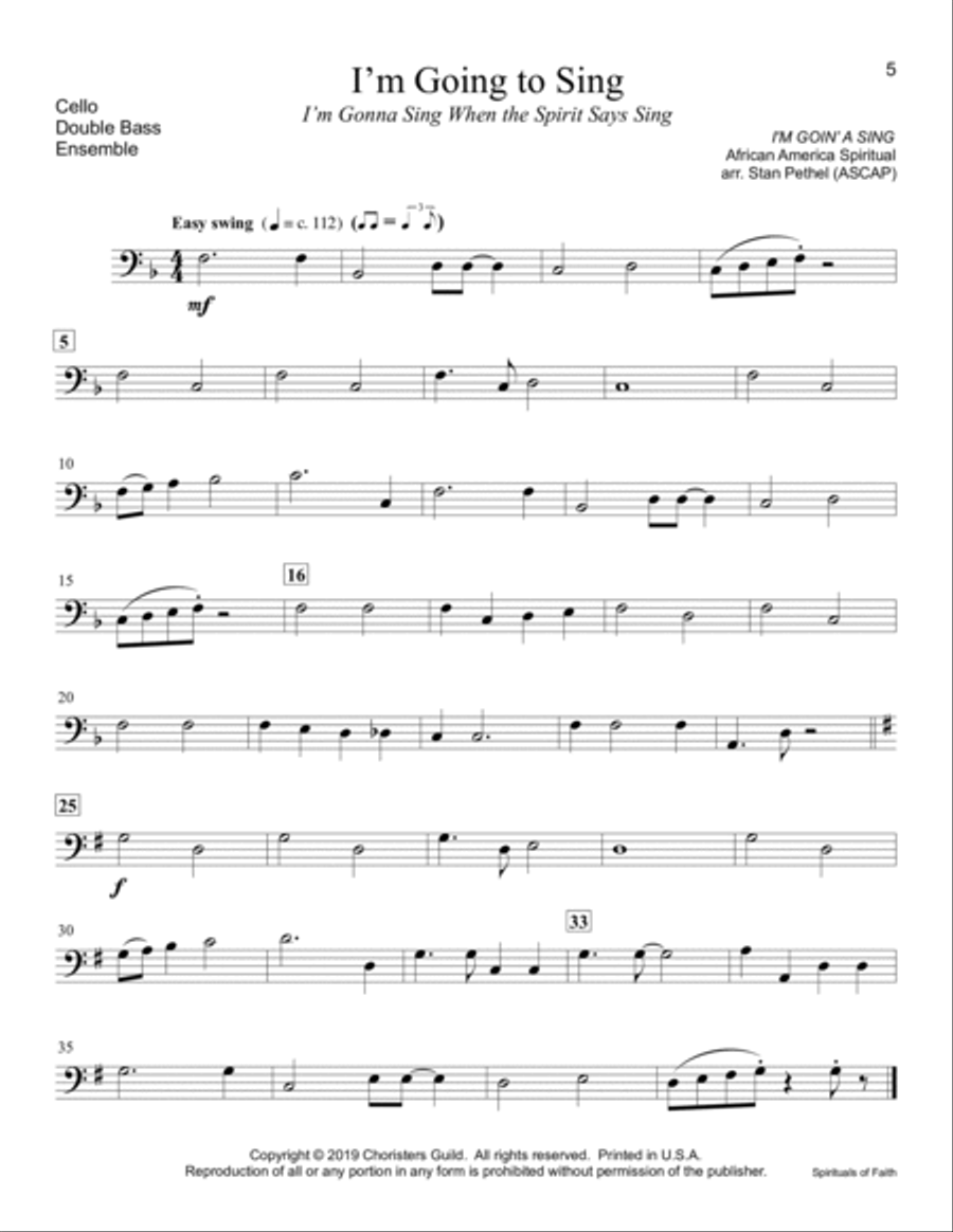 Spirituals of Faith - Cello/Double Bass Double Bass scores gallery preview page 5