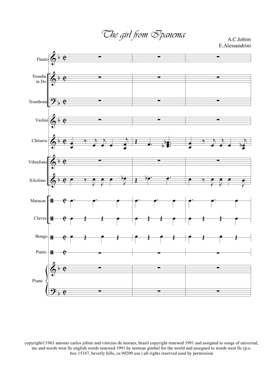 The Girl From Ipanema (garôta De Ipanema) Large Ensemble scores gallery preview page 1