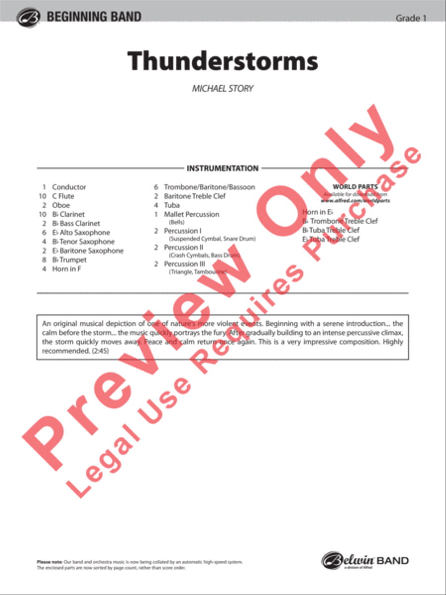Thunderstorms Concert Band scores gallery preview page 2