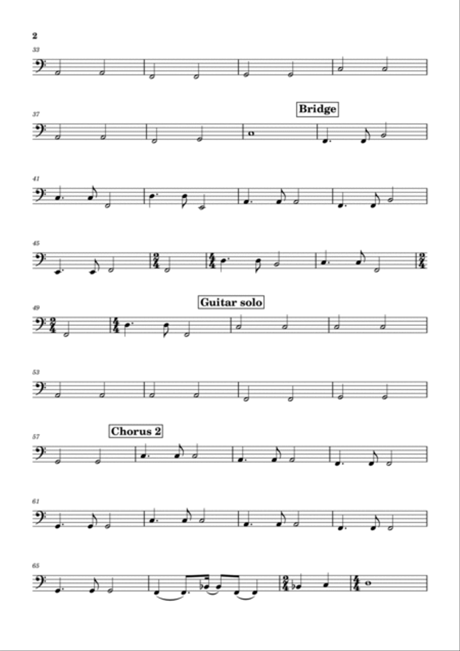 Making Love Out Of Nothing At All Bass Guitar scores gallery preview page 2