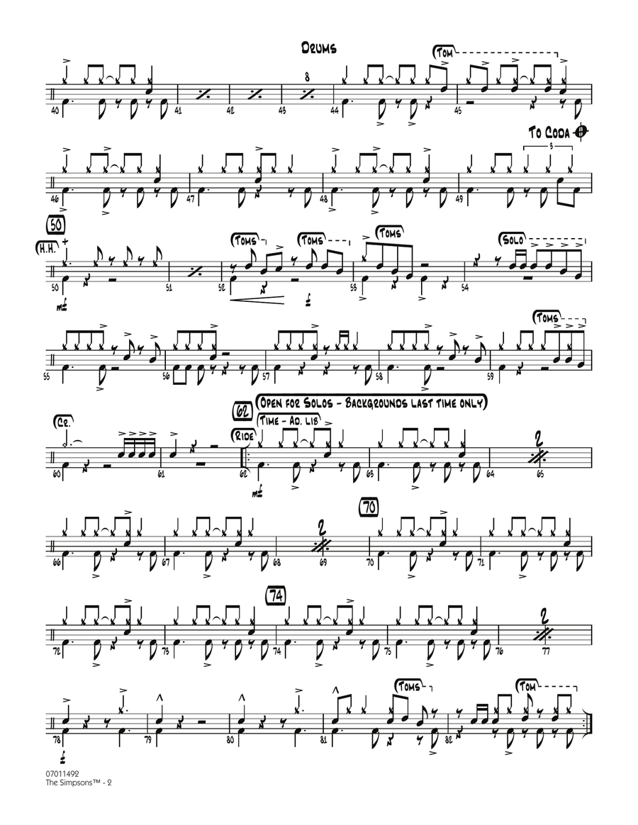 The Simpsons - Drums Jazz Ensemble scores gallery preview page 2