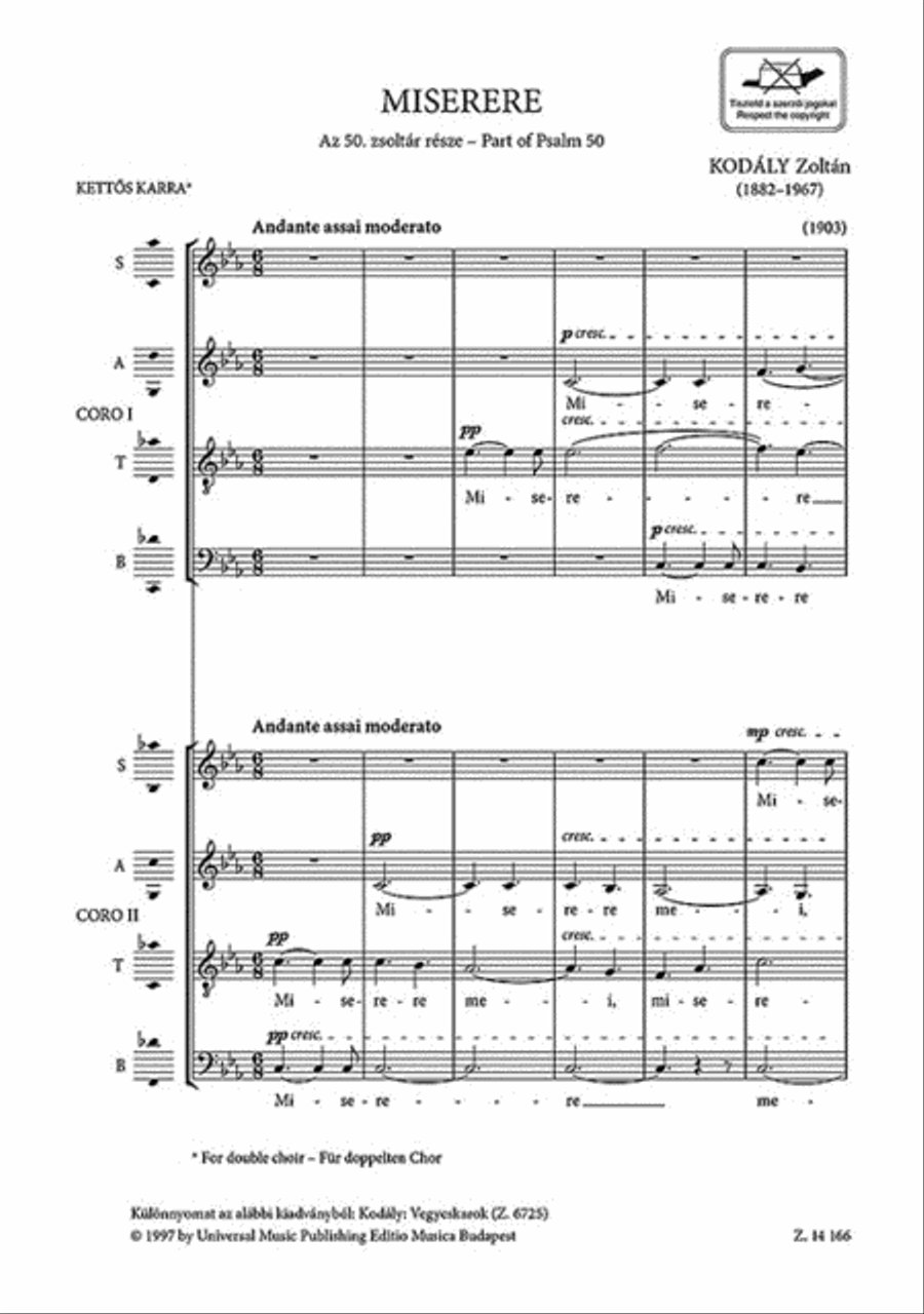 Miserere For Ssaattbb Edited By Sulyok Imre SSAATTBB scores gallery preview page 3