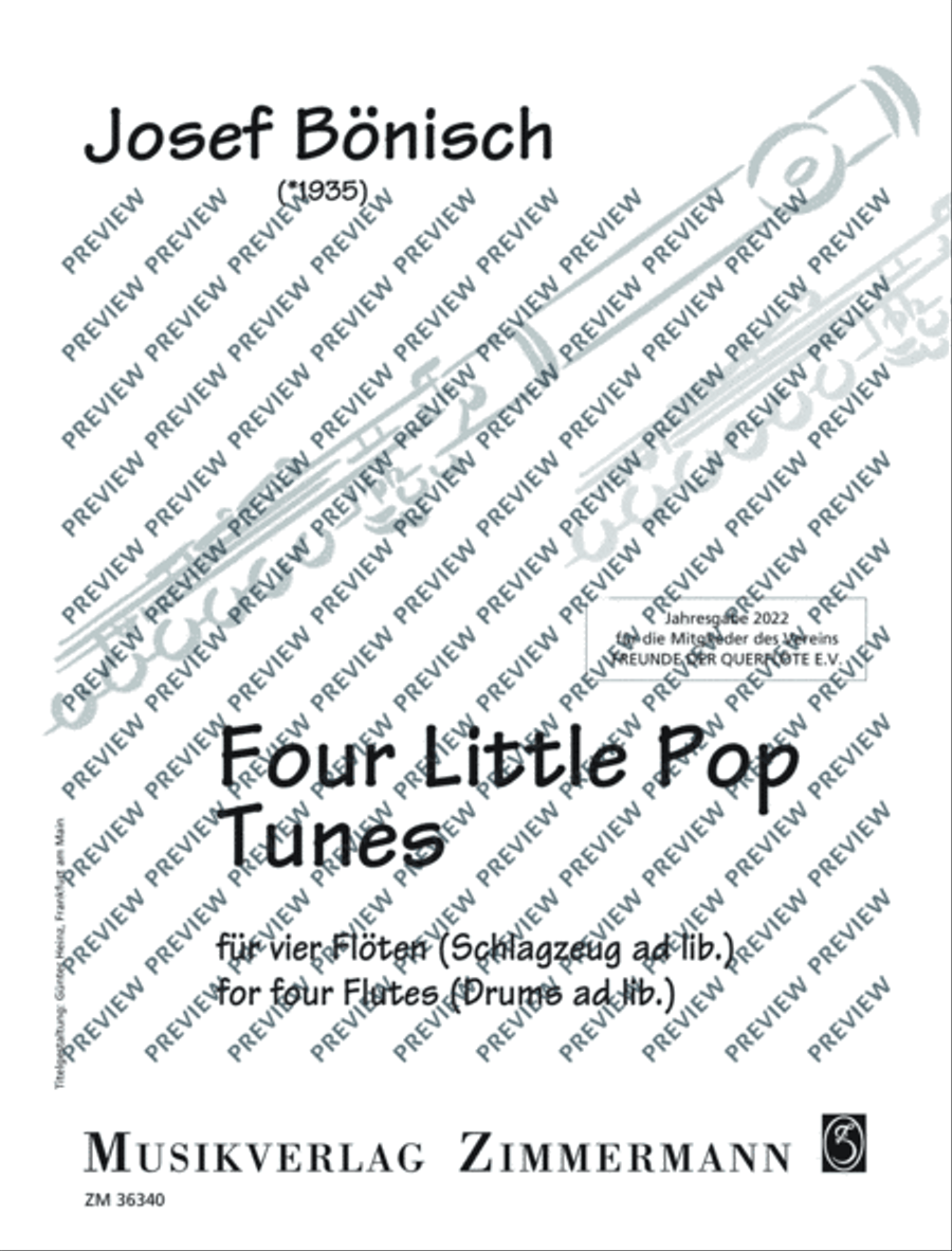 Four little Pop Tunes Flute scores gallery preview page 2