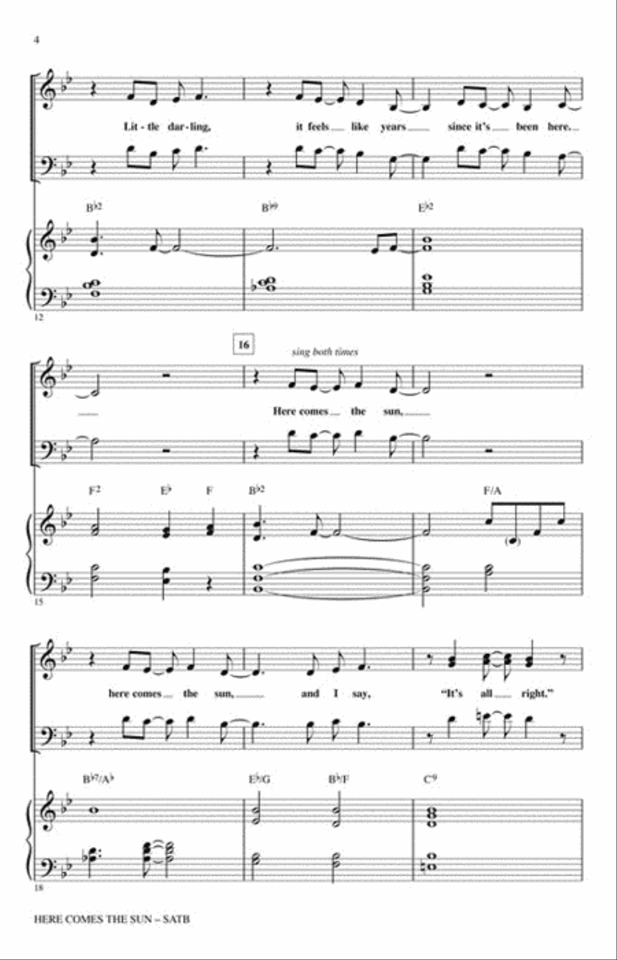 Here Comes the Sun 4-Part scores gallery preview page 3
