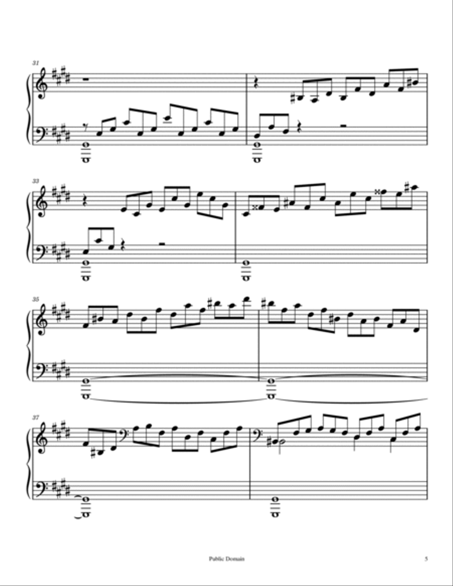 Moonlight Sonata - 1st movement - Beethoven Easy Piano scores gallery preview page 5