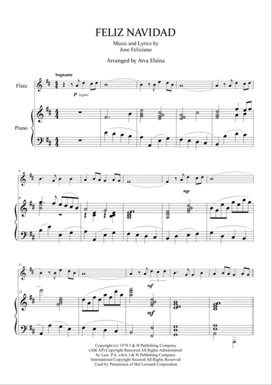 Feliz Navidad Flute Solo scores gallery preview page 2