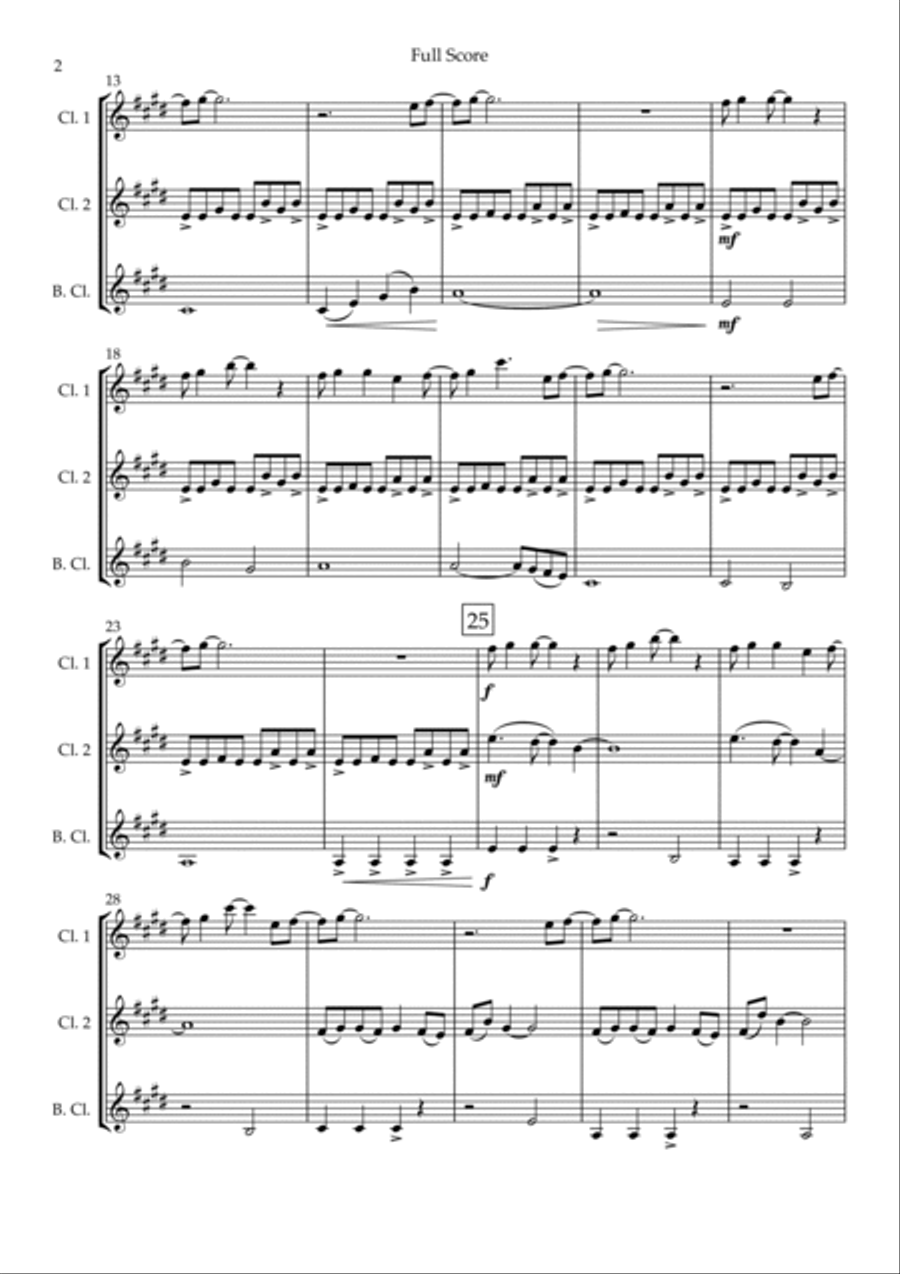 Without You Clarinet Trio scores gallery preview page 2