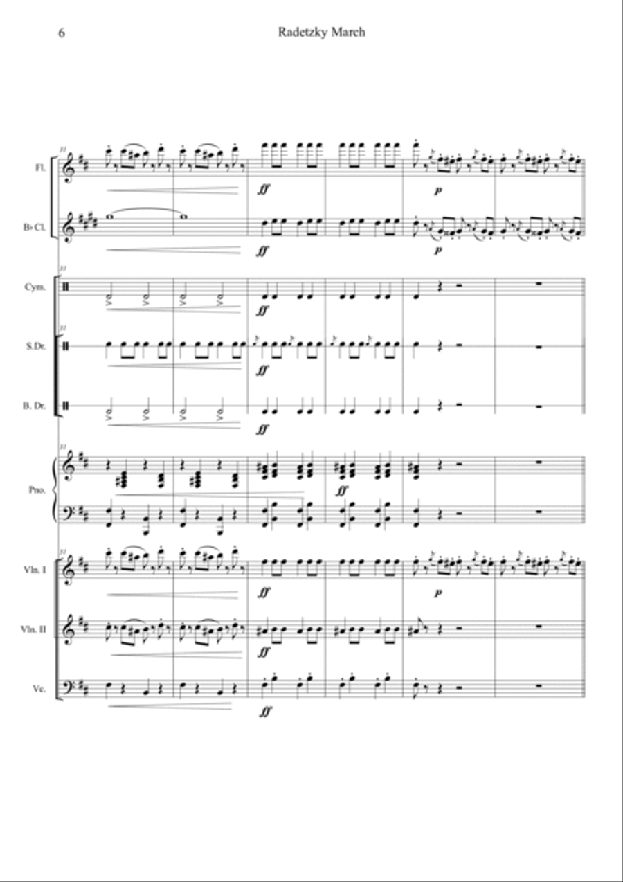 Radetzky Marsch Orchestra scores gallery preview page 6