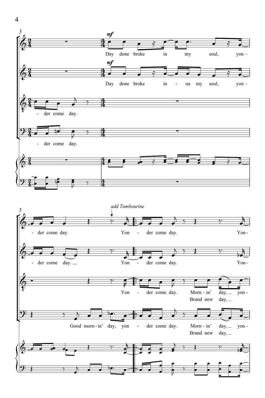 Yonder Come Day 4-Part scores gallery preview page 3