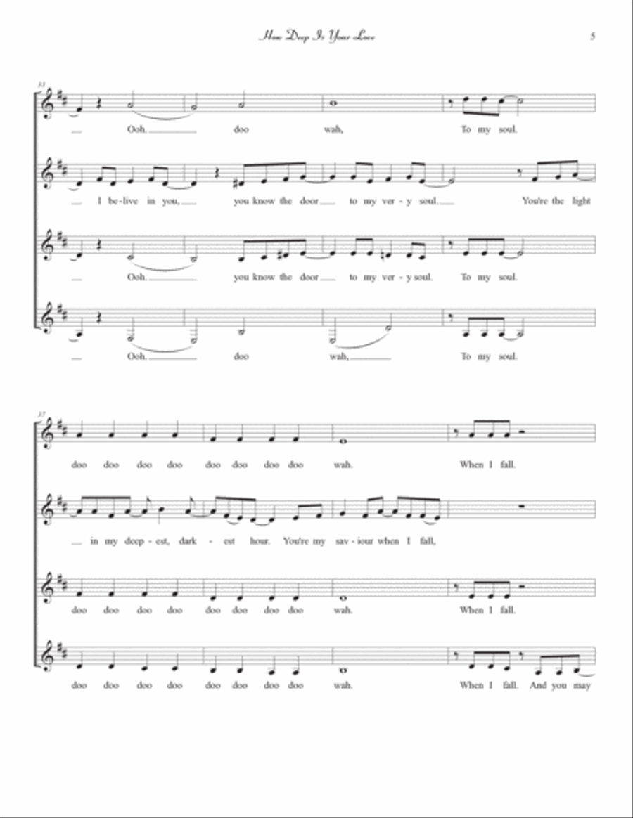 How Deep Is Your Love SSAA scores gallery preview page 5