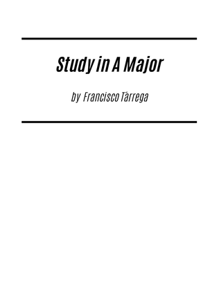Study in A Major (for Solo Guitar)