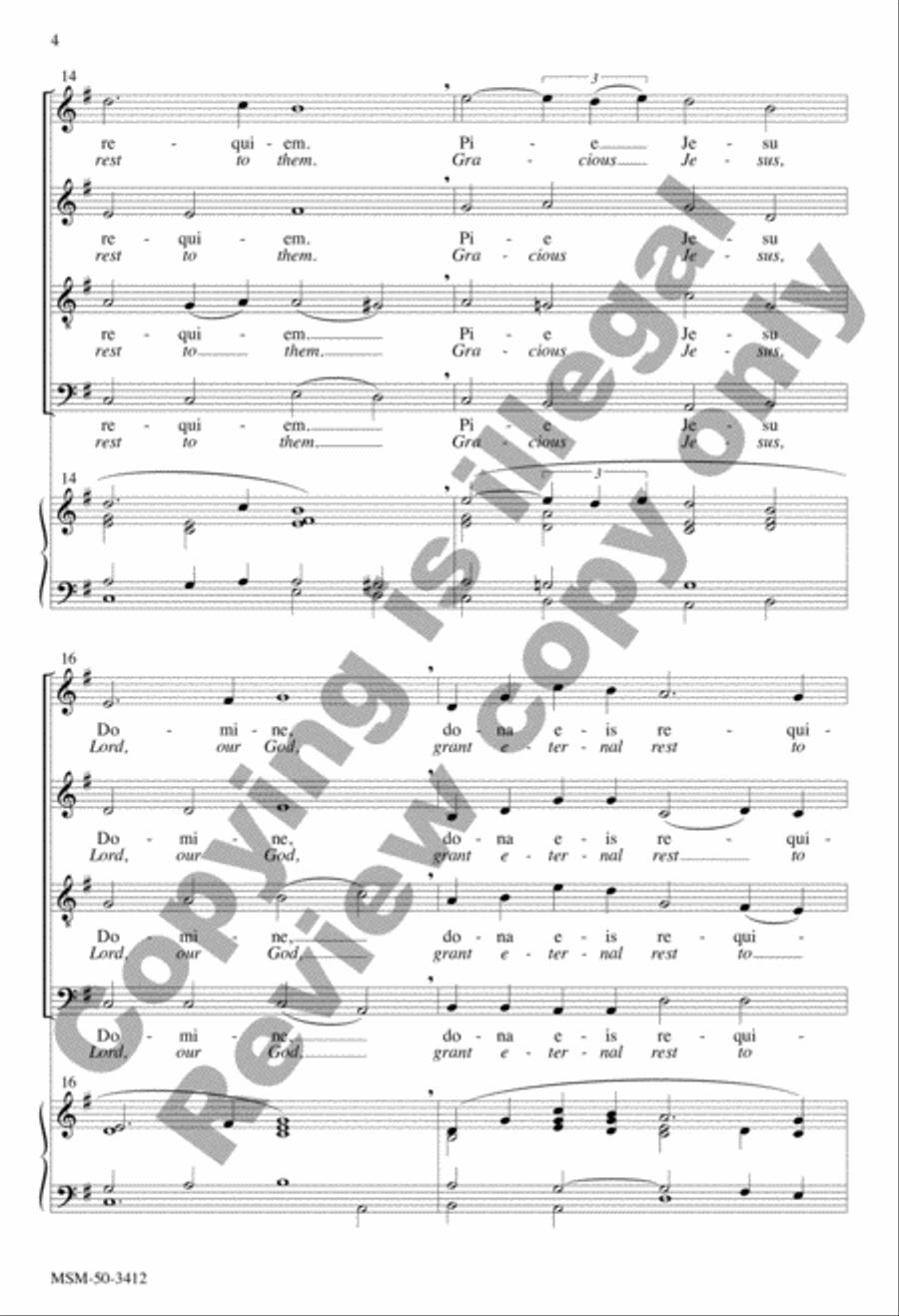 Pie Jesu Pie Jesu 4-Part scores gallery preview page 4
