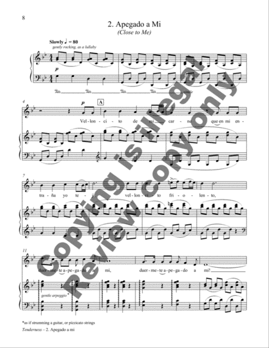 La Ternura Piano, Vocal scores gallery preview page 6