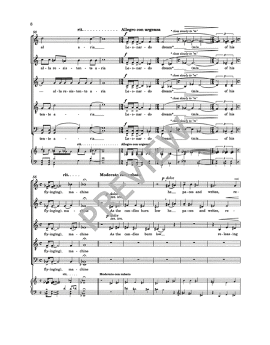 Leonardo Dreams of His Flying Machine Choir scores gallery preview page 7