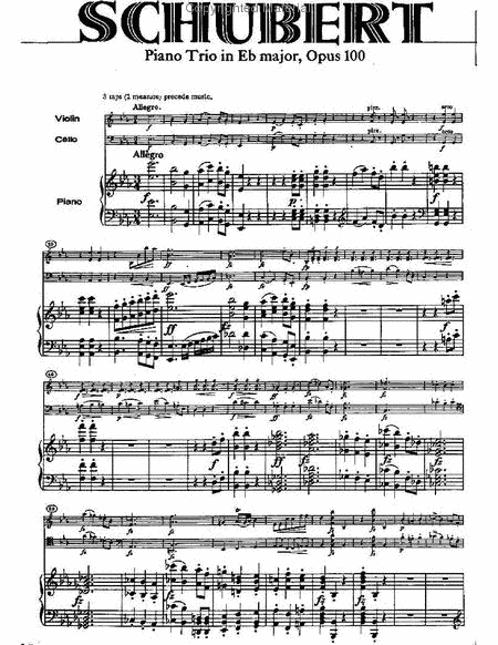 Schubert - Piano Trio in E-flat Major, Op. 100, D929 image number null