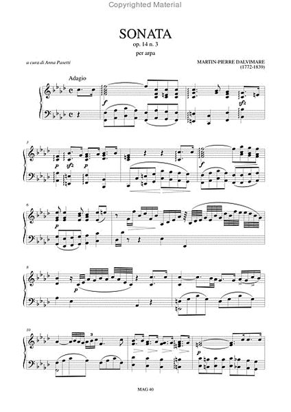 Sonata Op. 14 No. 3 for Harp