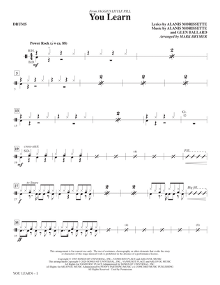 You Learn (from Jagged Little Pill) (arr. Mark Brymer) - Drums