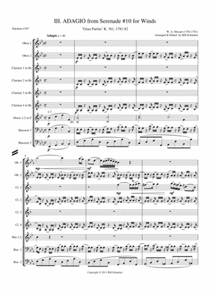 Adagio for 10 Winds, Serenade #10 Gran Partita