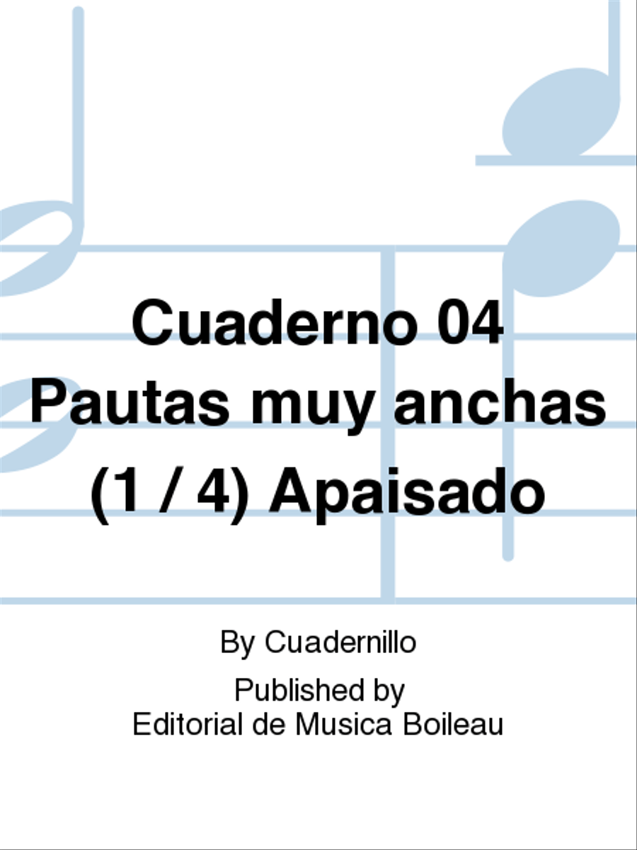 Cuaderno 04 Pautas muy anchas (1 / 4) Apaisado Staff Paper scores gallery preview page 1