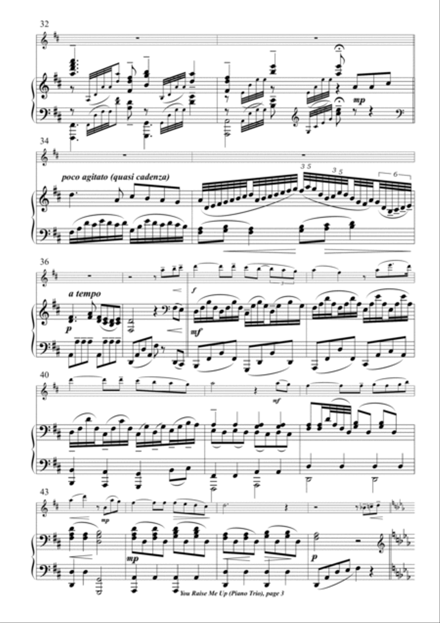 You Raise Me Up Piano Trio scores gallery preview page 3