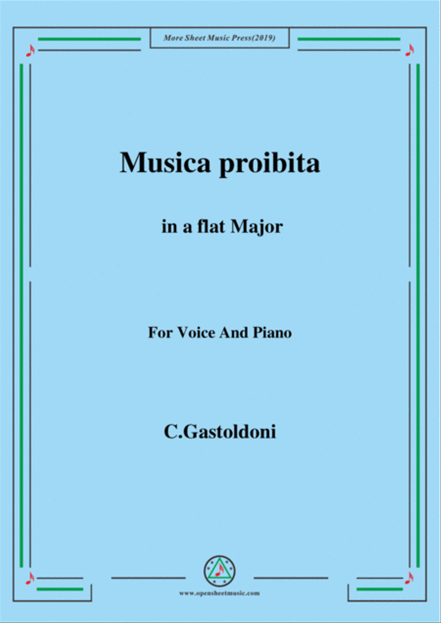Gastoldoni-Musica proibita in A flat Major Voice Solo scores gallery preview page 1