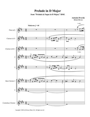 Dvorák, Prelude in D Major (Clarinet Octet + 2 Flutes)
